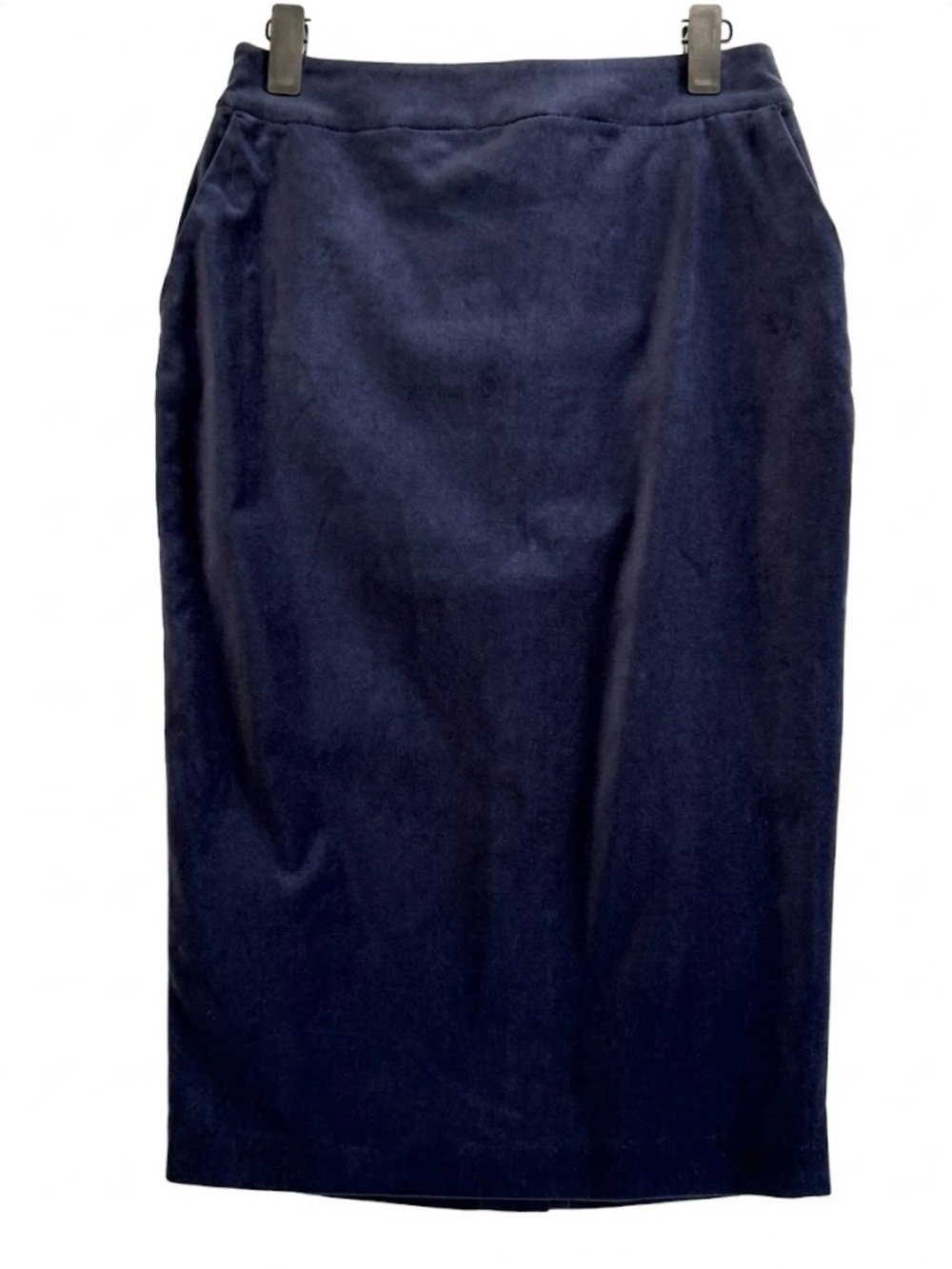 Boden Navy Velvet Midi Pencil Skirt Size 8 High Rise Fitted Office Classic NWT